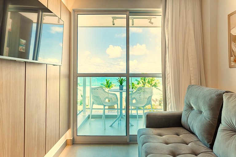 Vista para o mar de Porto de Galinhas com Aconchego e elegân