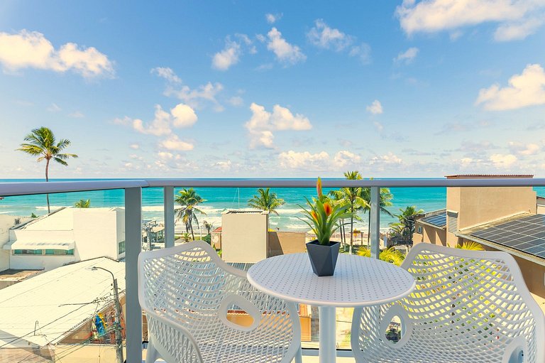 Vista para o mar de Porto de Galinhas com Aconchego e elegân