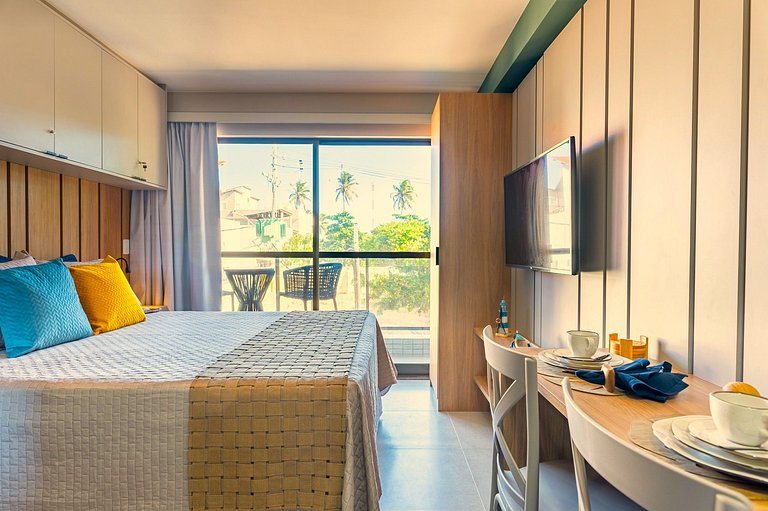Studio 30m from the beach with pool and restaurant