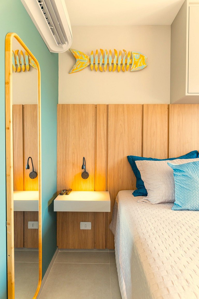 Studio 30m from the beach with pool and restaurant