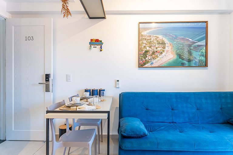 Meu Flat Na Praia Charme e conforto a 50m do mar