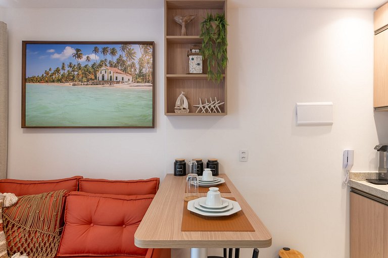 Apt para 5 pessoas em frente a vila do pescador caboclo na n