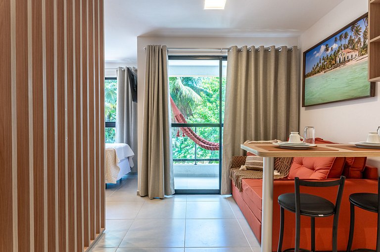 Apt para 5 pessoas em frente a vila do pescador caboclo na n