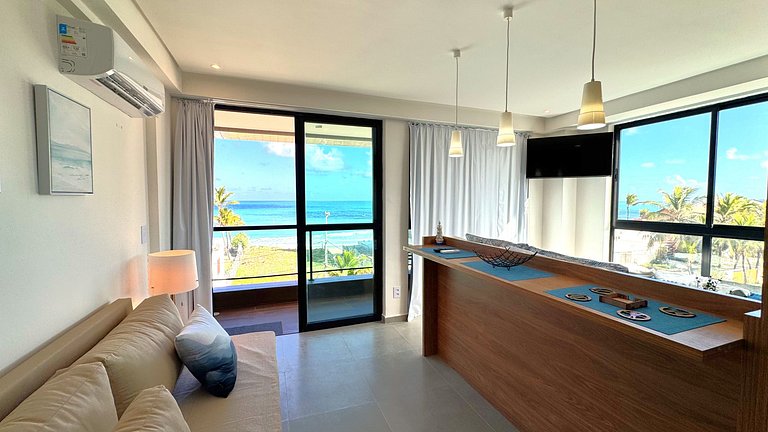 Studio com Varanda e Vista Mar