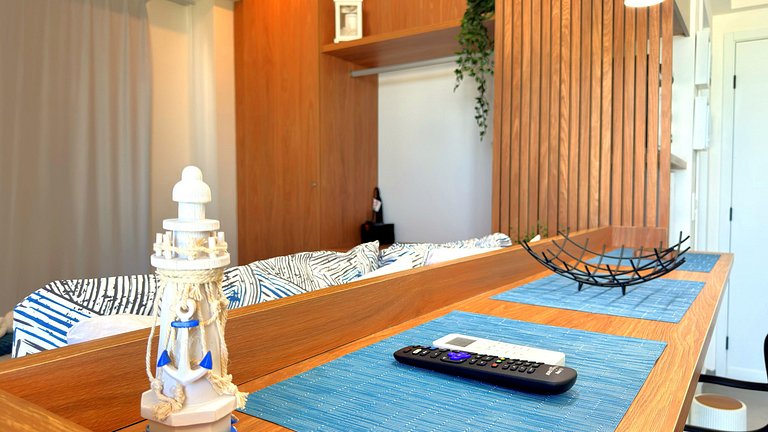 Studio com Varanda e Vista Mar