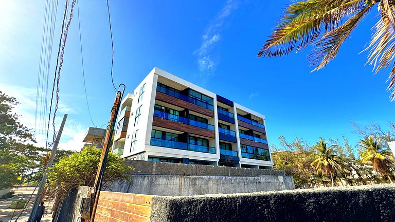 Studio para casais com varanda e vista mar