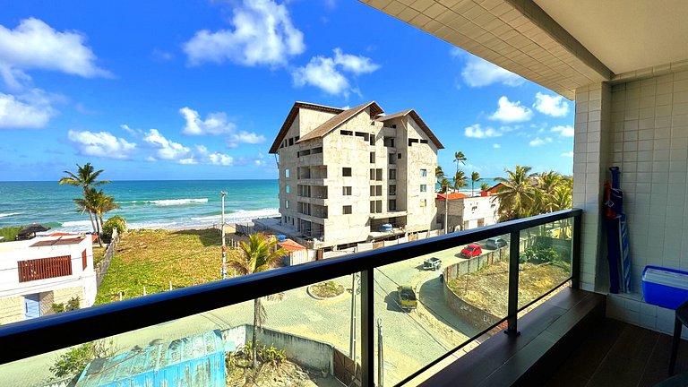 Studio para casais com varanda e vista mar