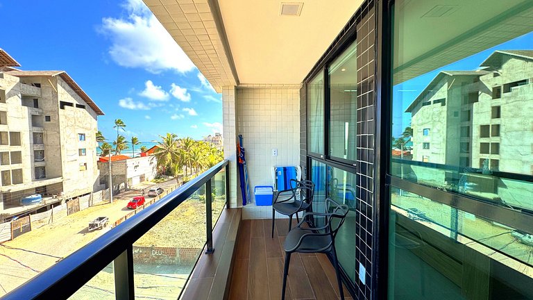 Studio com Varanda e Vista Mar