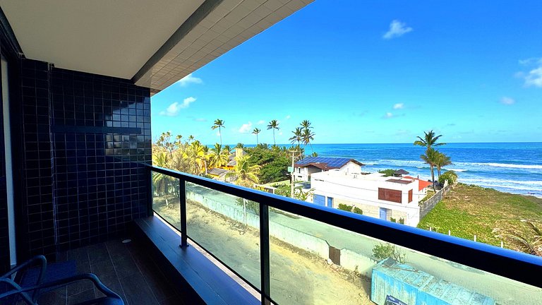 Studio para casais com varanda e vista mar