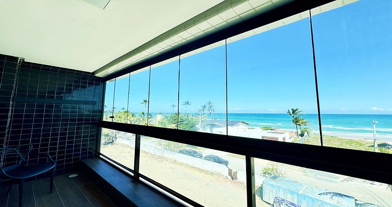 Studio para casais com varanda e vista mar