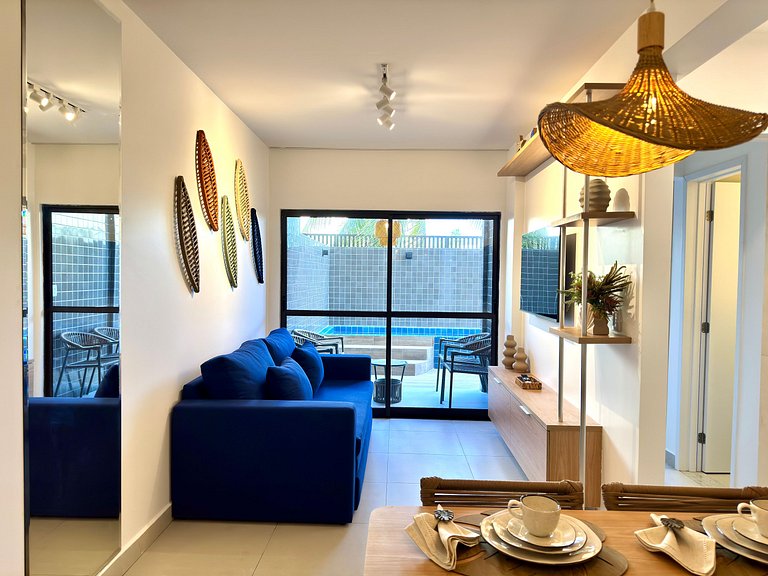 Sorprendente apartamento con 2 habitaciones y piscina privad